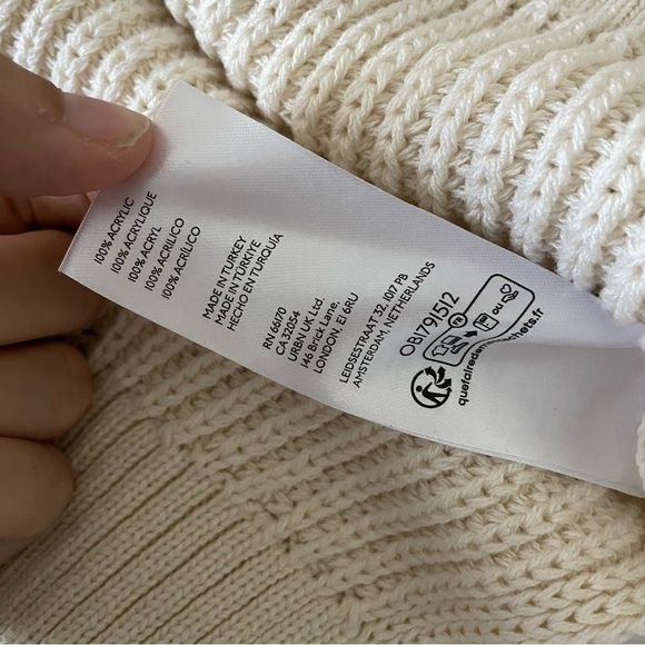 Pilcro V-Neck Hooded Sweater Vest Knit Cream sz XXS - Picture 12 of 15